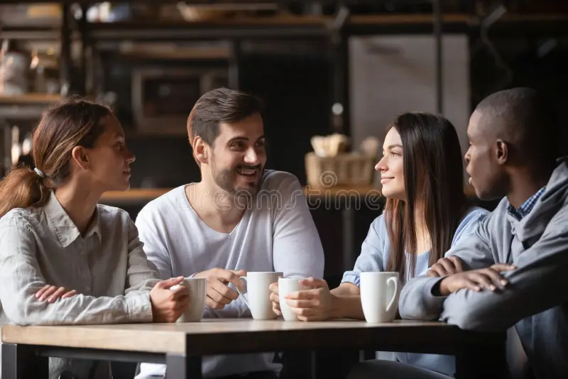 A group of People Drinking Coffee